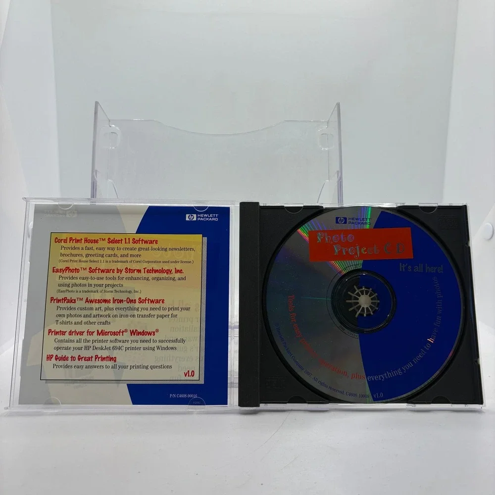 Vintage HP Photo Project CD ROM Windows 95 3.1 C4608-60012 Hewlett Packard 1997